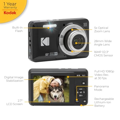 Kodak PIXPRO FZ55 Digital Camera (Black) + Point & Shoot