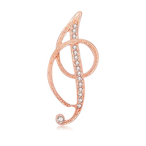 SENFAI 26 Single Initial Alphabet Letters Personalized Charms Brooch Pin Rose Gold Plated (I2)