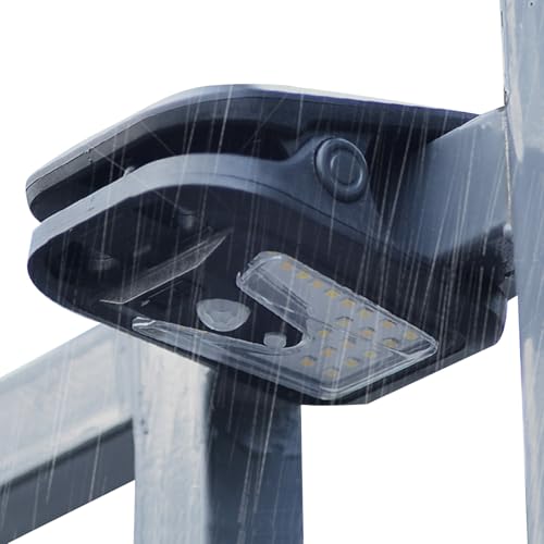 Lámpara de pinza USB de encendido/apagado automático - Luz de seguridad impermeable con energía solar, 4 ajustes de iluminación, iluminación exterior LED, dispositivo de iluminación portátil