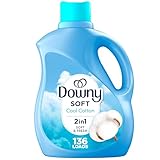 Downy Soft, 2 in 1 Soft and Fresh Liquid Fabric Softener, Cool Cotton, 100 fl oz, 136 Loads, Fabric Conditioner Liquid provides softness and freshness for fabrics