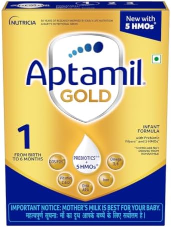 Aptamil Gold Infant Formula for Babies - Stage 1 (Upto 6 months) - with 5HMO and Prebiotics - 400gms -Bag-In-Box