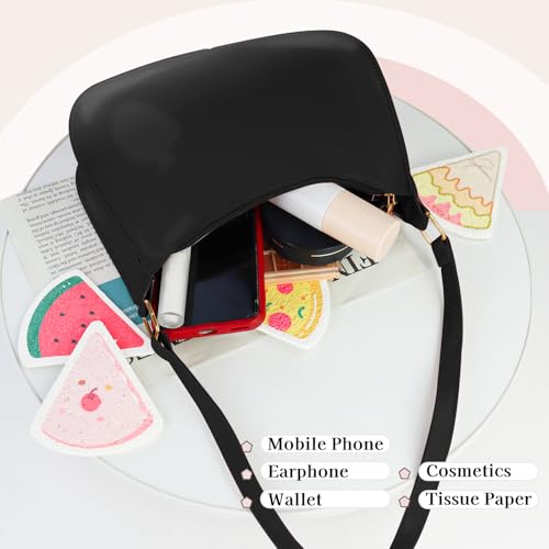 Small Shoulder Bag, PU Leather Crescent Bag for Women, Small Bag Women's Shoulder Handbags with Zipper4