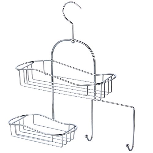 Vida de Bain Douche Caddy Organiseur à Suspendre pour Salle de Bain, en métal, Argent Cover