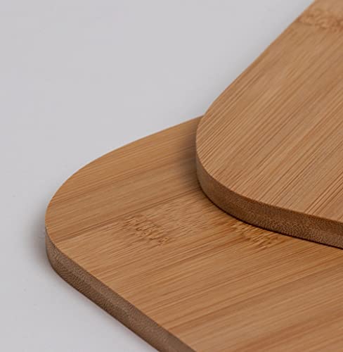 Set of 2 Anti-Bacterial Bamboo Chopping Boards Wooden Cutting Board Large 30x22.5cm Small 20x15cm, Brown - Image 3