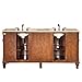 Silkroad Exclusive HYP-0722-T-UIC-72 Travertine Stone Top Double Sink Bathroom Vanity with Furniture Bath Cabinet, 72