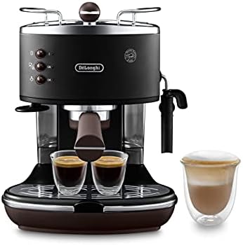 DeLonghi ECOV311.BK Cafetera Espresso Vintage Icona, Independiente,  Semi-autom?tica, 1050 W, 1.4 L, 15 bares, color negro - PREYCA