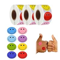 1500PCS Smiley Face Stickers,SMI/Ley Happy Fac/e Sti-ckers,Cute Cartoon Smiley FA/ce Rewar/d Stic-k/ers,3 Roll of Emoji Stickers,Well Done Sti/ckers,Small Reward Stic/KERS for Teacher and School