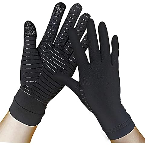 Vlela Arthritis Gloves Full Finger Copper Compression Gloves For Carpal Tunnel, Hand Pain,Fit for Men Women Cover