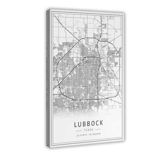 Toile murale acrylique rue Texas Lubbock 40x60cm pour tableau déco industrielle