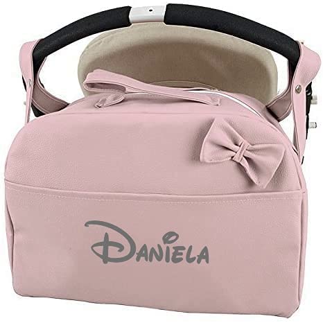 Danielstore- Bolso Carro Bebe Personalizado Acolchado con Nombre Bordado. Color Maquillaje