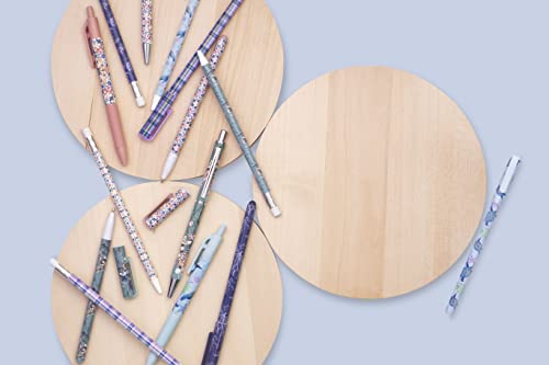 Vera Bradley Gel Pen Set Of 5 With Storage Pouch, Colorful Pens In Assorted Ink Colors, Spring 23 Medley #TOP3