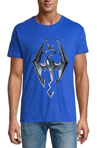 T-shirt Dragon Art coton bleu roi homme fini les t-shirts qui décolorent