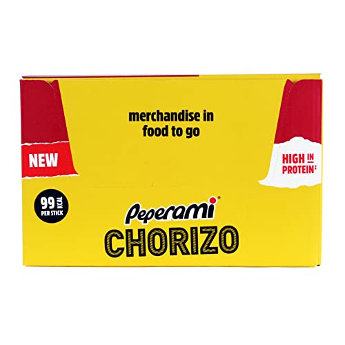 Peperami - Chorizo - Smoked and Cured Pork Salami Sausage - Box of 24 x 20 Grams