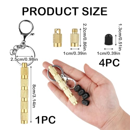 Image of Universal Tire Deflator, 4 in 1 Brass Air Down Tire Deflator Offroad Accessories, Portable Valve Stem Tyre Pressure Relief for Bike Motor Offroad Vehicle Car SUV Truck (Four Parts Combination Pack)