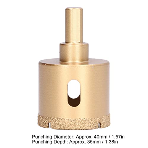 Diamond Drill Bit, 22-40mm Brazed Hole Saw, Hollow Cutter for Glass Tile Marble, Porcelain, Rock, Porcelain(40mm) - Image 4