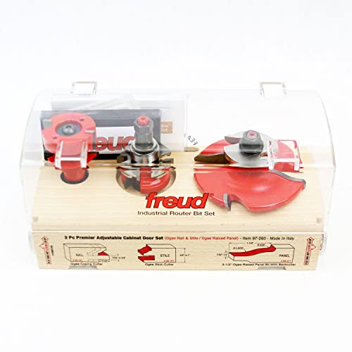 Freud 97-260: 3 Piece Premier Adjustable Cabinet Bit Set