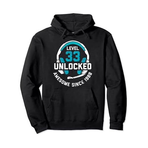 Regalo del 33 cumpleaños Level 33 Unlocked Awesome 1988 Sudadera con Capucha