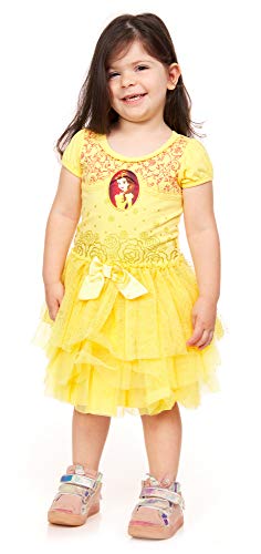 Disney Toddler Baby Girl Princesses Belle Cinderella Tutu Dress, Yellow, 6X-Large #TOP17