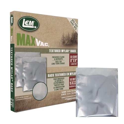 LEM MaxVac Textured Mylar Vacuum Bags 6x9 50 Pack