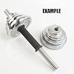 Poignées en caoutchouc durable/Poignées réglables pour barres d'étrier en Dumbbell noir 32/35/40cm(12.6/14.2/15.7Inch) - Fit 1 Accessoires de haltérophilie de plaque de poids standard inch - Vendu en paire