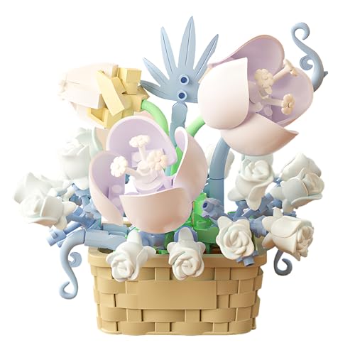 POSO ブロック おもちゃ ミニ花 盆栽 鉢植え 積み木 マイクロブロック 花 フラワー 立体パズル 組み立て おもちゃ DIY 部屋 インテリア 枯れない 男の子 女の子 ギフト 誕生日 クリスマス プレゼント (E)