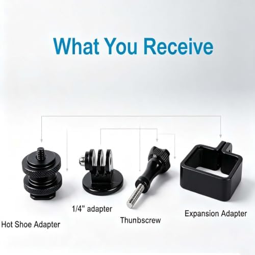 Clod Shoe Mount Adapter for DJI Osmo Pocket 4 Camera, Precision-Engineered Expansion Adapter for DSLR Hot Shoe Mount, Secure Locking System for Stable Footage for DJI Osmo Pocket 3 - 5