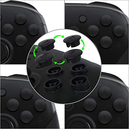 eXtremeRate Black Interchangeable ABXY Buttons for Nintendo Switch Pro Controller, DIY Swappable Replacement ABXY for NS Pro Controller- Controller NOT Included