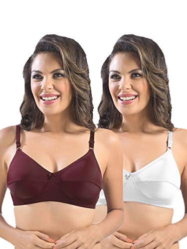 Image of SONARI Womens Cotton Everyday Bra | Non Padded, Wire Free, Comfortable Bra with Seamed Cups | Medium Coverage, Hook and Eye Closure for Everyday Wear | Adjustable Strap for a Customized Fit - Loreal