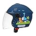 Casco Moto Abierto para Niños | Casco Jet 3/4 Homologado ECE 22.06 para Niños y Niñas de 4 a 15 años, D,50-55cm