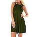 Produktbild DIPOLA Damen Casual Ärmelloses Kleid Schulterfrei Ärmelloses Trägershirt Kleid Strand Langes Kleid T-Shirt Top (Wein, Rot, Grün, Marine)
