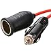 12ft/3.6m Car Cigarette Lighter Extension Cable, 15A 250V Fused, Male to Female Socket Plug Lead Cord for 12V 24V Vehicle Power Transformer, Air Compressor, Car tie inflator