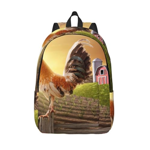 Mochila casual para adultos de viaje con diseño de gallo de mujer