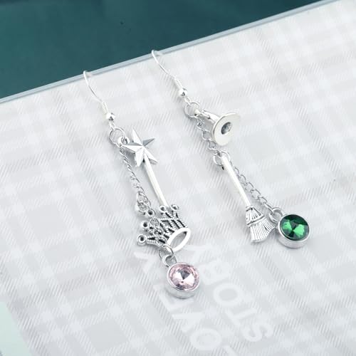 PLITI Musical Movie Inspired Gift Witch Fans Gift Green And Pink Witch Earrings For Musical Lover4