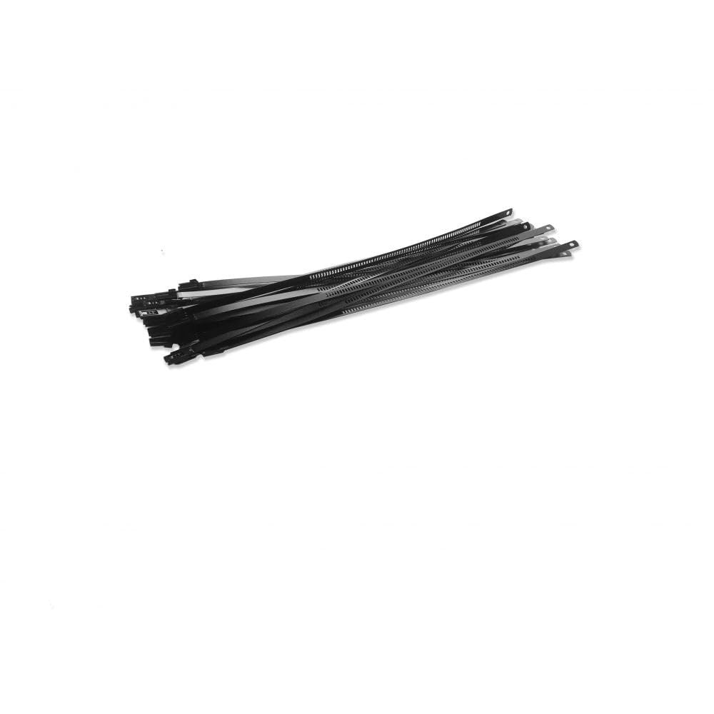 Edelstahl Kabelbinder 300 x 7 mm SS304 beschichtet Leiterband-Verschluss - 100 Stück rostfrei für Industrie Außenbereich - G&F Verpakkingen