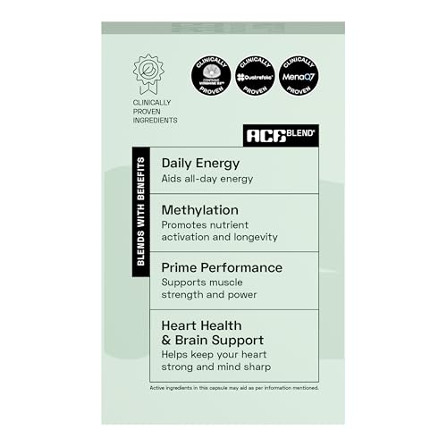 Image of Ace Blend Multivitamin Capsules for Men | Pack of 120 | Methylated Multivitamin with 19 Essential Nutrients | Quatrefolic, MenaQ7 & Vitashine D3 | Supports Energy, Immunity, Focus & Heart Health