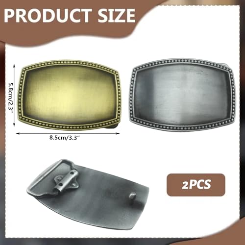 Hebilla de cinturón Jorzer de 2 piezas estilo vintage resistente para vaqueros de hombre 6