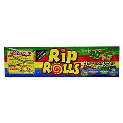 Rip Rolls Rainbow Reaction, 24 Count (SUGAR CANDY - REGULAR SIZE)