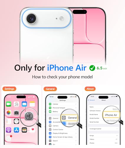 Image of FNTCASE for iPhone Air Case: [Compatible with Magsafe] Translucent Matte Cases with [Full Camera Protection] [Screen Protector] Military Grade Shockproof Protective Phone Cover - Light Pink