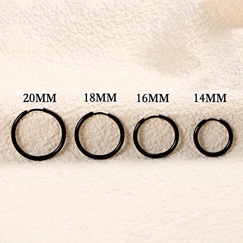 Image of 316L Surgical Steel Hoop Earrings, 6-20mm Huggie Hypoallergenic, Small Sleeper Mens Cartilage Earrings for Women 20G 18G