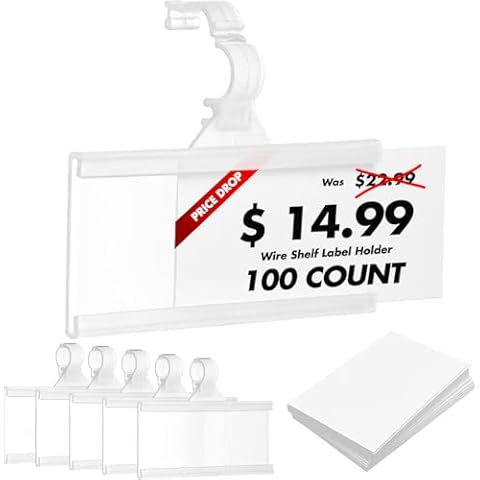 NuBliss Plastic Wire Shelf Label Holders Cover