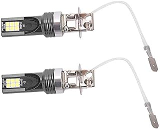 Headlight Led H3,2Pcs LED Headlight Bulb, 2525 12LED Car Vehicle Headlight replacement for H3 Headlamp Bulb DC12V 24hite 6500K 7500K