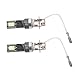 2pcs LED ampoule de phare, 2525 12LED phare de véhicule de voiture replacement pour ampoule de phare H3 DC12V-24V blanc 6500K-7500K
