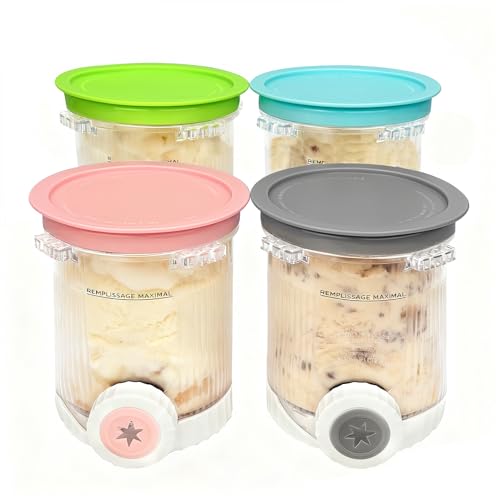 4 peças recipiente para Ninja Swirl by CREAMi máquina de gelo NC700 Series, vasos compatíveis com Ninja Swirl, para Ninja NC701EU acessório sem BPA e máquina de lavar louça (4 unidades)