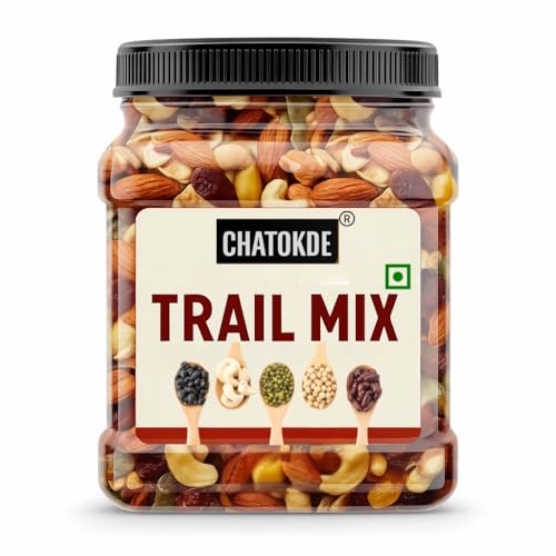 Image of CHATOKDE Rozana Premium Mixed Dry Fruits 500GM (JAR PACK)| Healthy Trail Mix and Seed Panchmeva | Walnut, Almond, Cashews, Mix Fruits, Dates, Black & Green Raisins, Sunflower, Pumpkin Seeds