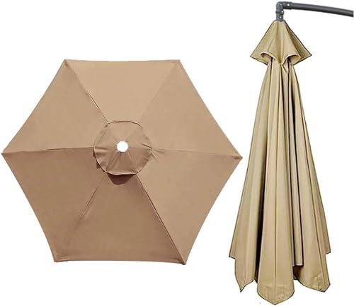 Toldo de repuesto para sombrilla superior de patio con opciones de 6 u 8 brazos