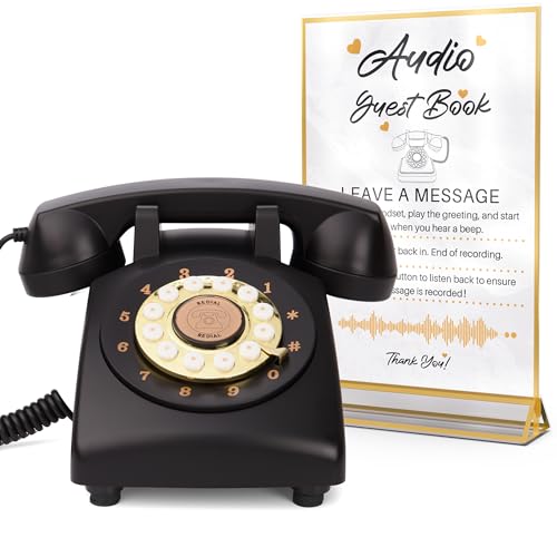 FiayaCom Livre d'or audio de mariage, préservez vos occasions spéciales, messages audio personnalisés, pour mariage, fête, confession (noir + panneau)