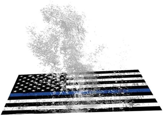 Rogue River Tactical Thin Blue Line Blue Lives Matter Flag Sticker 5x3â€ Vinyl Decal Support of Police and Law Enforcement Officers Flag