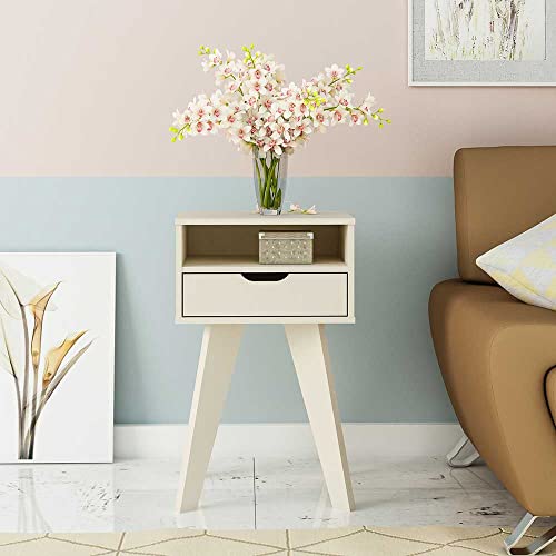 Mesa de Apoio com gaveta VIP cor Off White - Artely