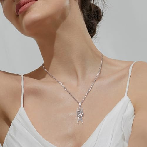 CELESTIA Mushroom/Raven Witch Necklace Witchy Jewelry for Women 925 Sterling Silver Raven Pendant Crow Jewelry Pagan Gifts4