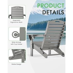 Foldingadirondackchairhdpeallweatheradirondackchairswithcupholderoutdoorfirepitchairslawnchairfordeckpatiogardengrey  Urban Country Home Decor Folding adirondack chair hdpe all weather adirondack chairs with cup holder outdoor fire pit chairs lawn chair for deck patio garden grey  urban country home decor